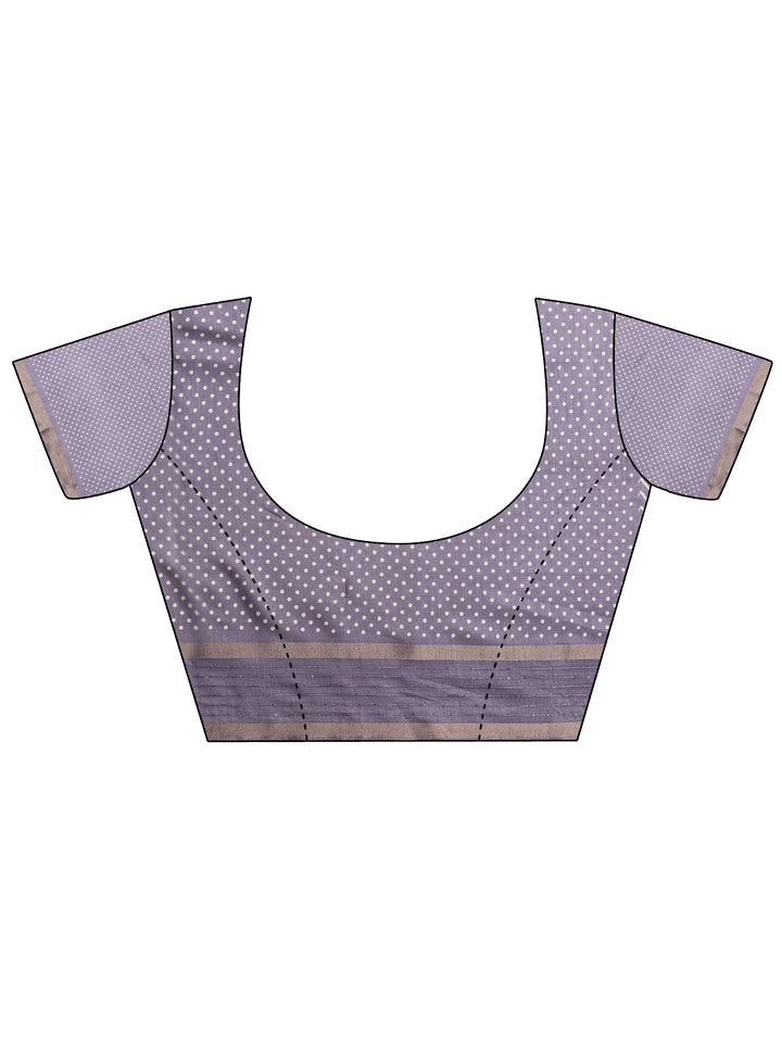 Purple Leheriya Printed Silk Blend Saree With Unstitched Blouse Piece