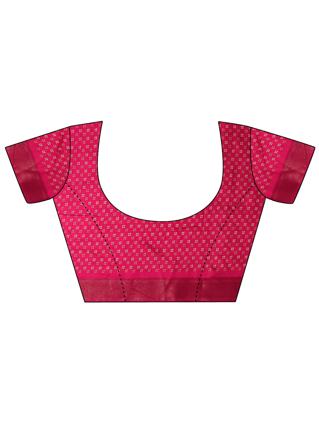 Red Bandhani Printed Silk Blend Saree With Unstitched Blouse Piece
