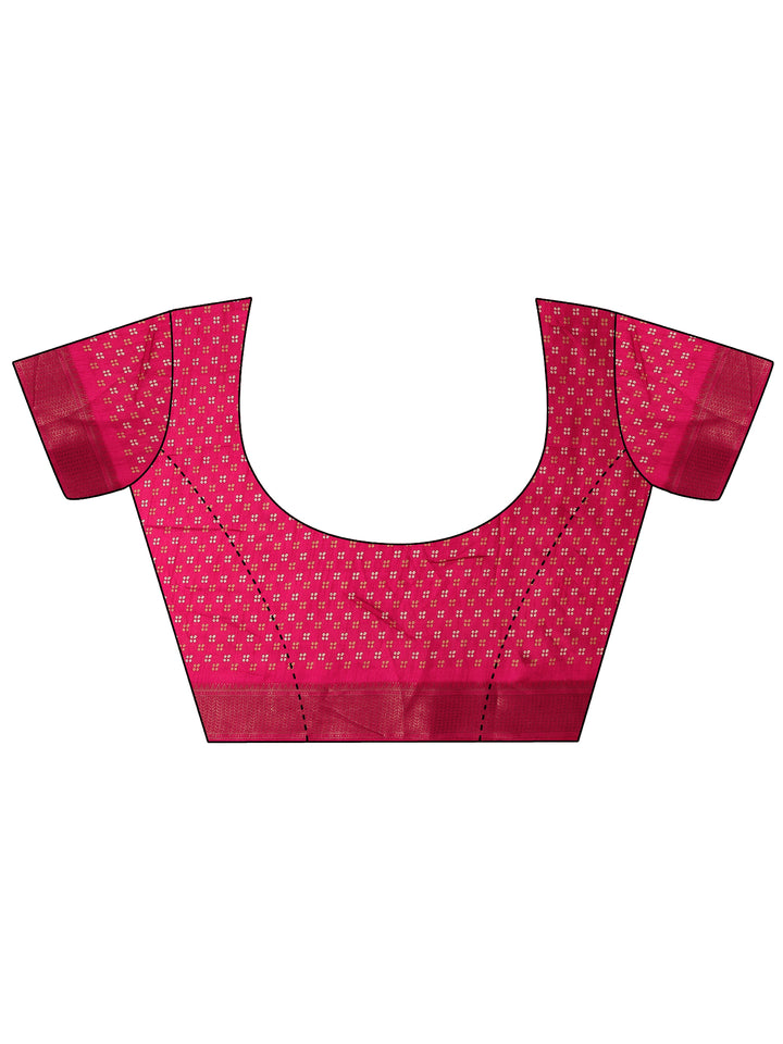 Red Bandhani Printed Silk Blend Saree With Unstitched Blouse Piece