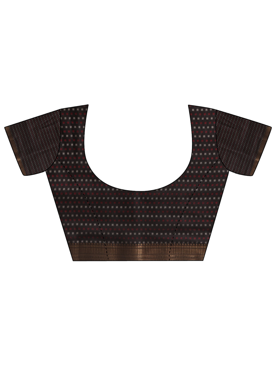 Beige Printed Silk Blend Saree With Unstitched Blouse Piece