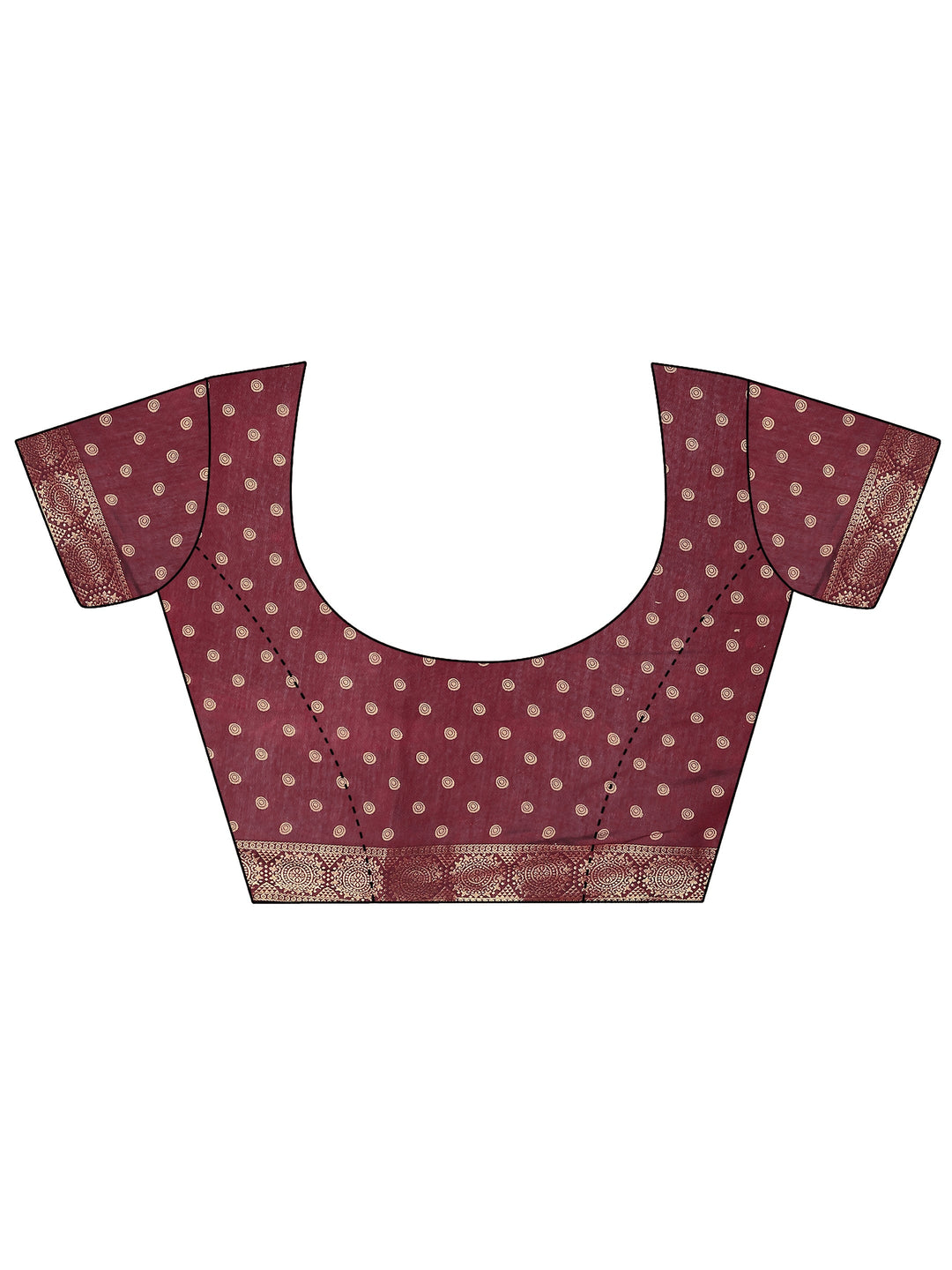 Beige Printed Silk Blend Saree With Unstitched Blouse Piece