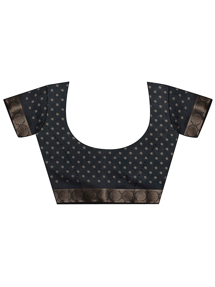 Beige Printed Silk Blend Saree With Unstitched Blouse Piece