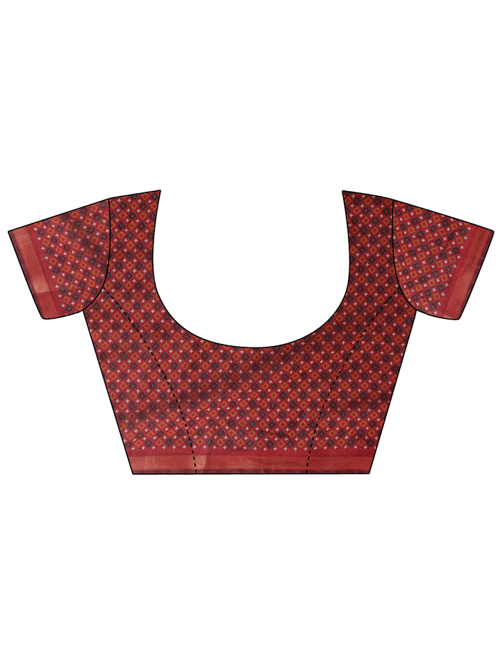 Black Solid Silk Blend Saree With Unstitched Blouse Piece