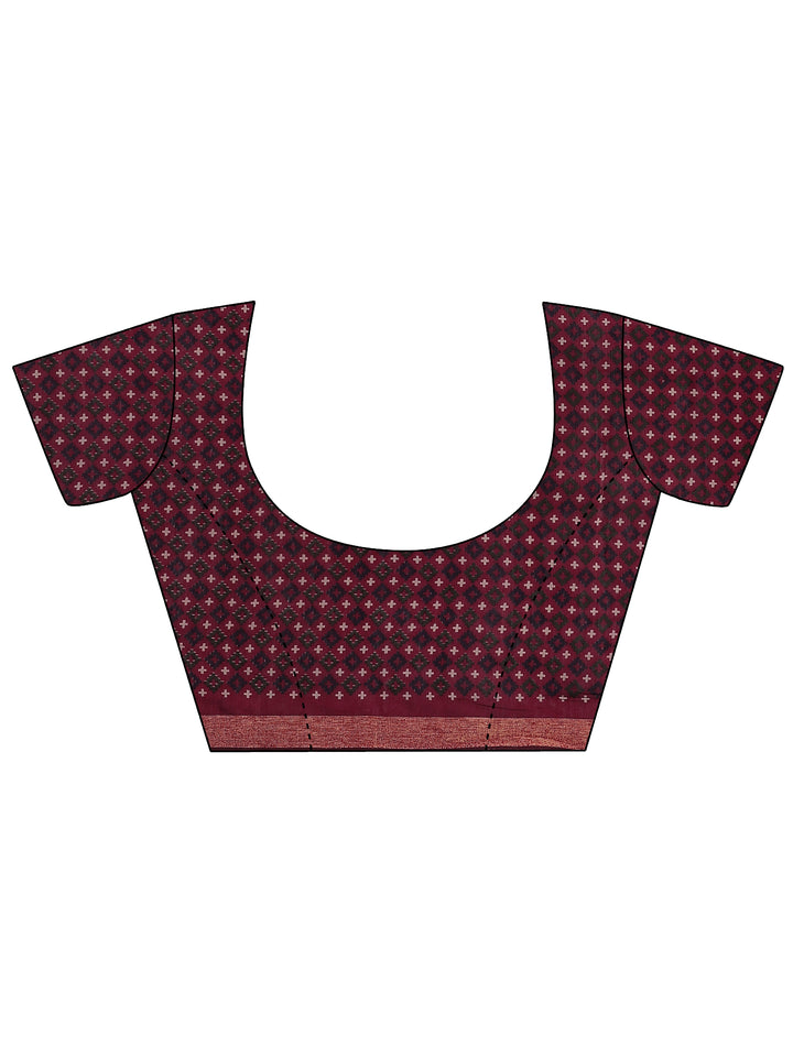 Green Solid Silk Blend Saree With Unstitched Blouse Piece