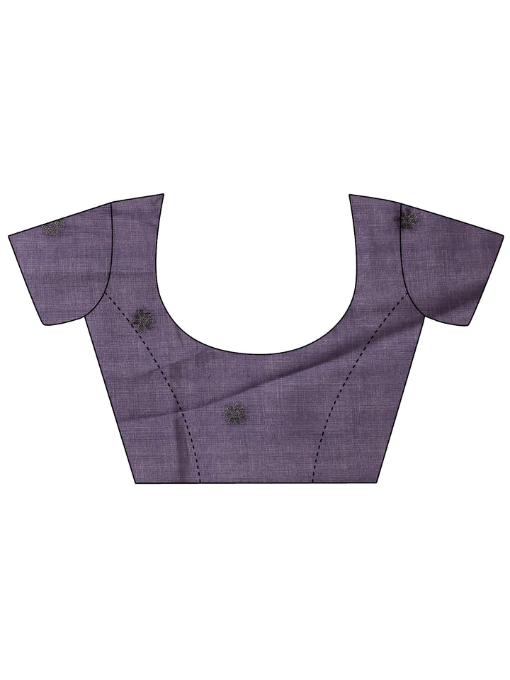 Beige Printed Silk Blend Saree With Unstitched Blouse Piece