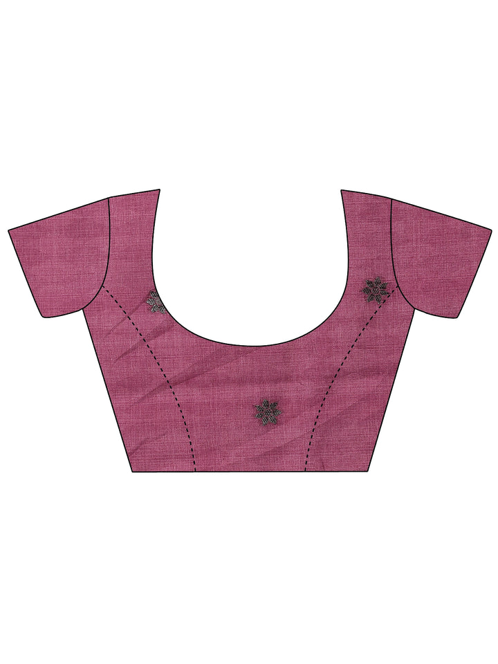 Beige Printed Silk Blend Saree With Unstitched Blouse Piece