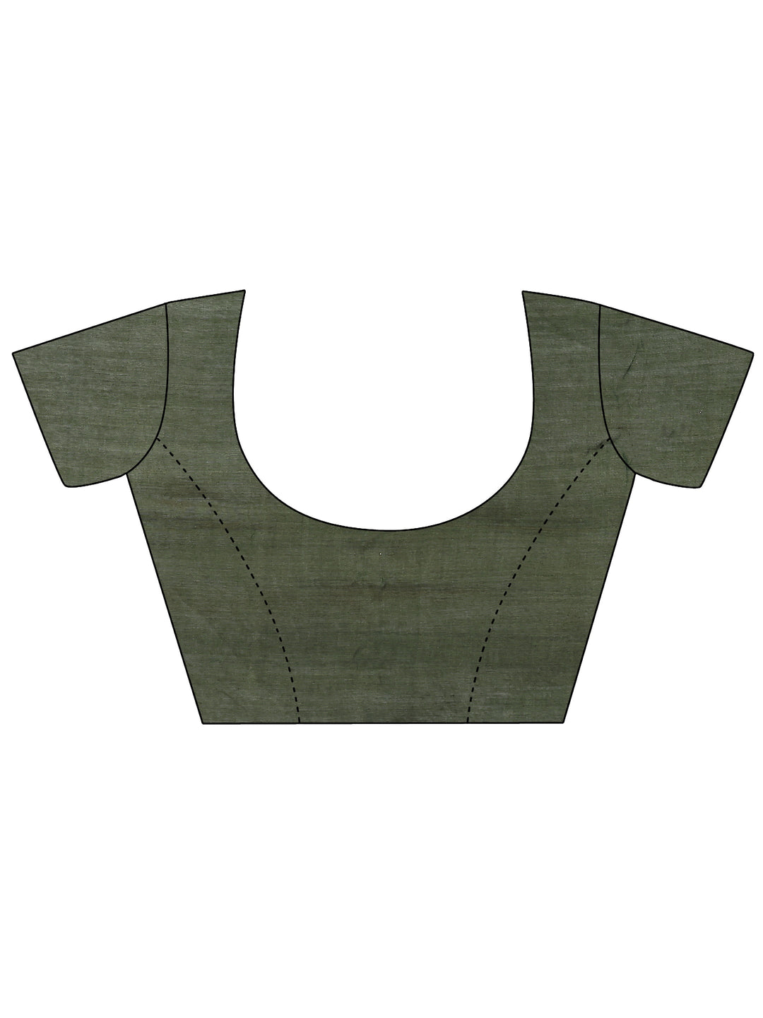 Green Ikkat Printed Silk Blend Saree With Unstitched Blouse Piece