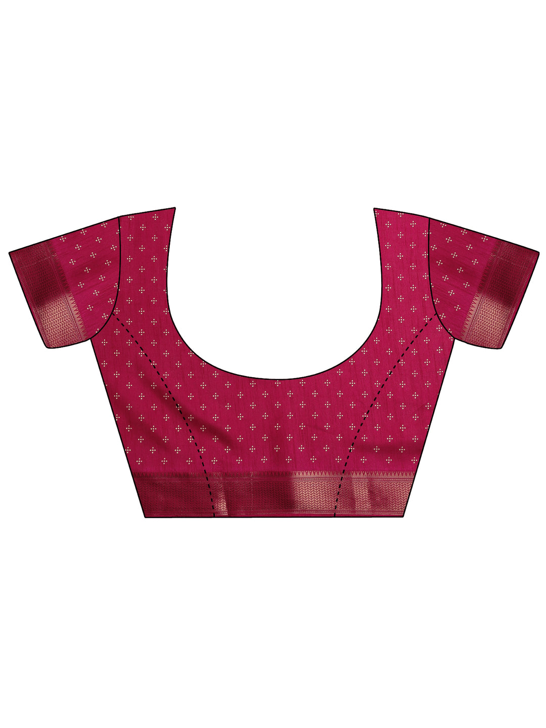 Red Bandhani Printed Silk Blend Saree With Unstitched Blouse Piece