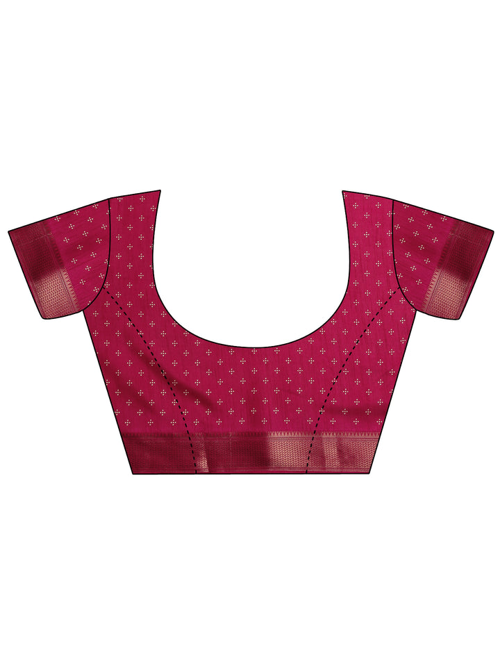 Red Bandhani Printed Silk Blend Saree With Unstitched Blouse Piece