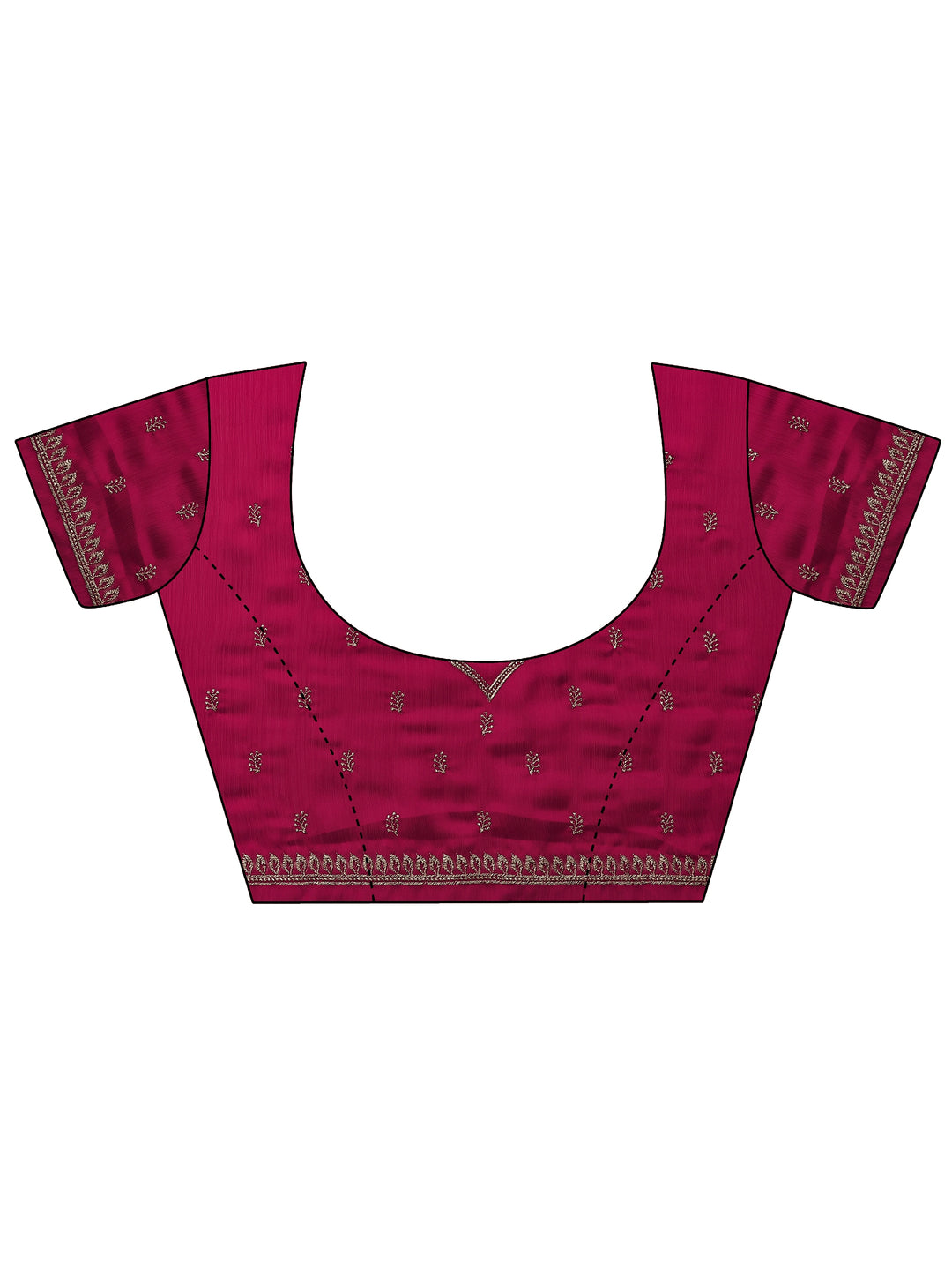 Pink Embroidered Pure Chiffon Saree With Unstitched Blouse Piece