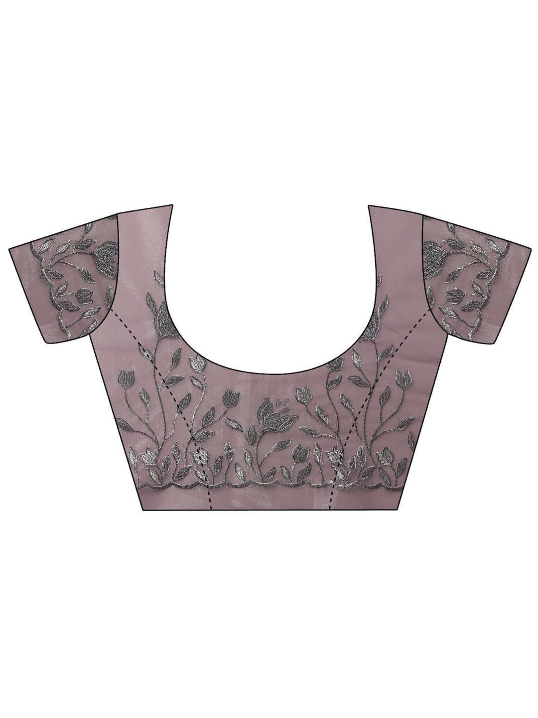 Lavender Embellished Nylon Saree With Unstitched Blouse Piece