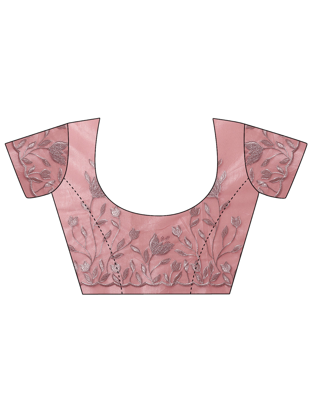 Pink Embellished Nylon Saree With Unstitched Blouse Piece