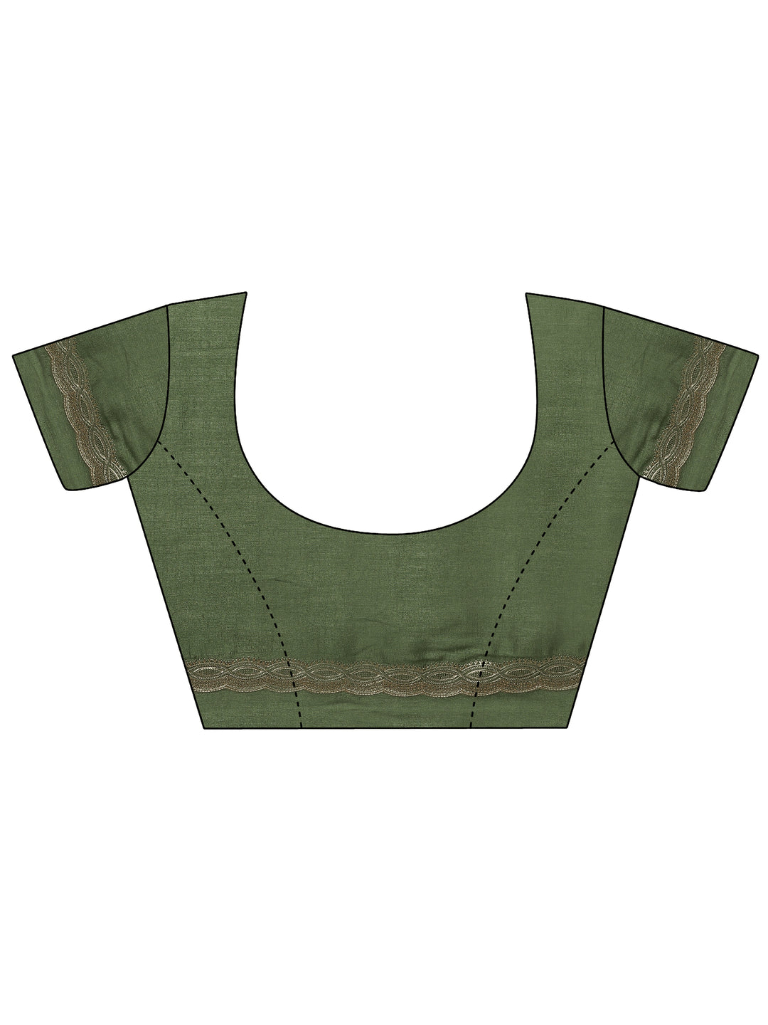 Green Embroidered Silk Blend Saree With Unstitched Blouse Piece