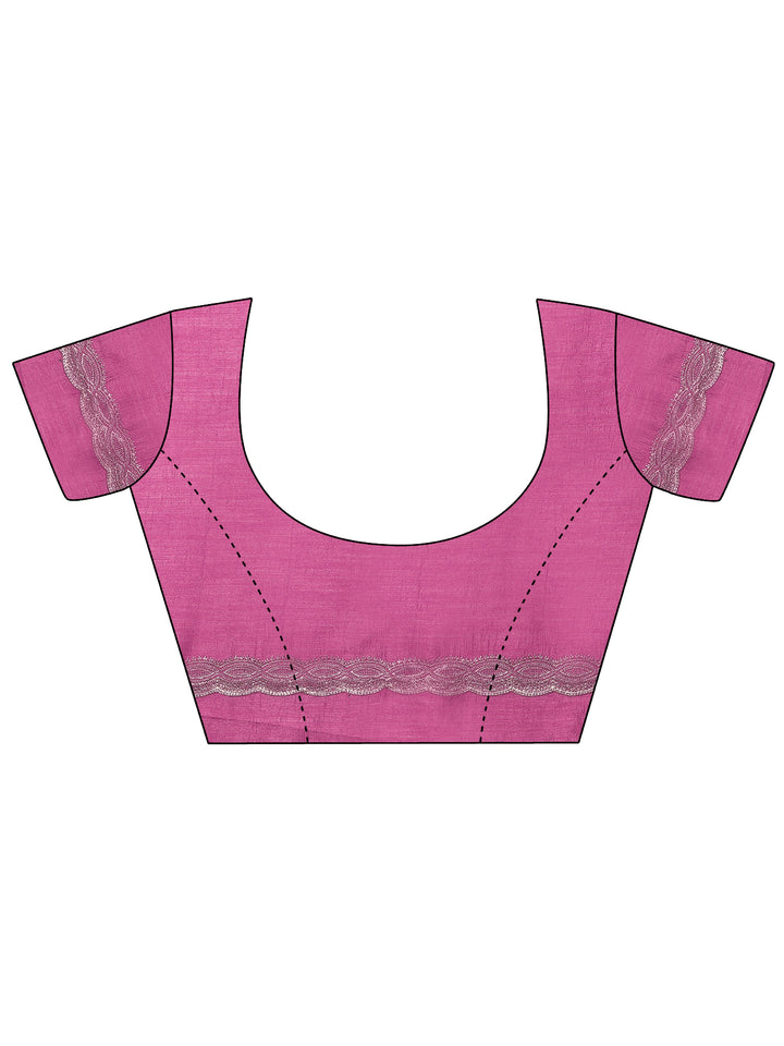 Mauve Embroidered Silk Blend Saree With Unstitched Blouse Piece