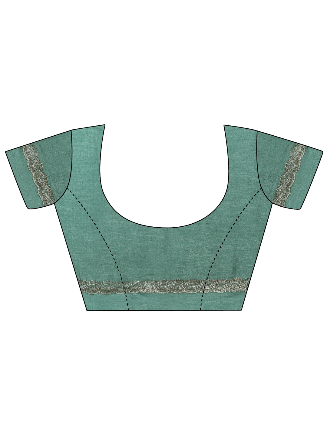 Green Embroidered Silk Blend Saree With Unstitched Blouse Piece