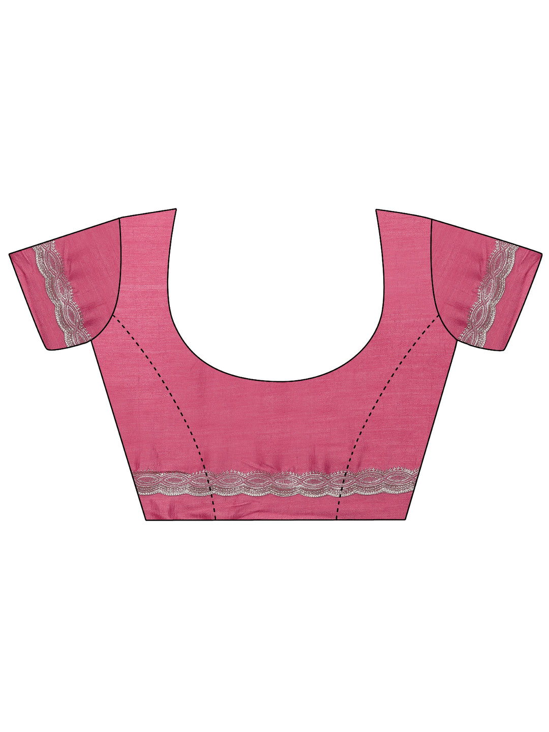 Coral Embroidered Silk Blend Saree With Unstitched Blouse Piece