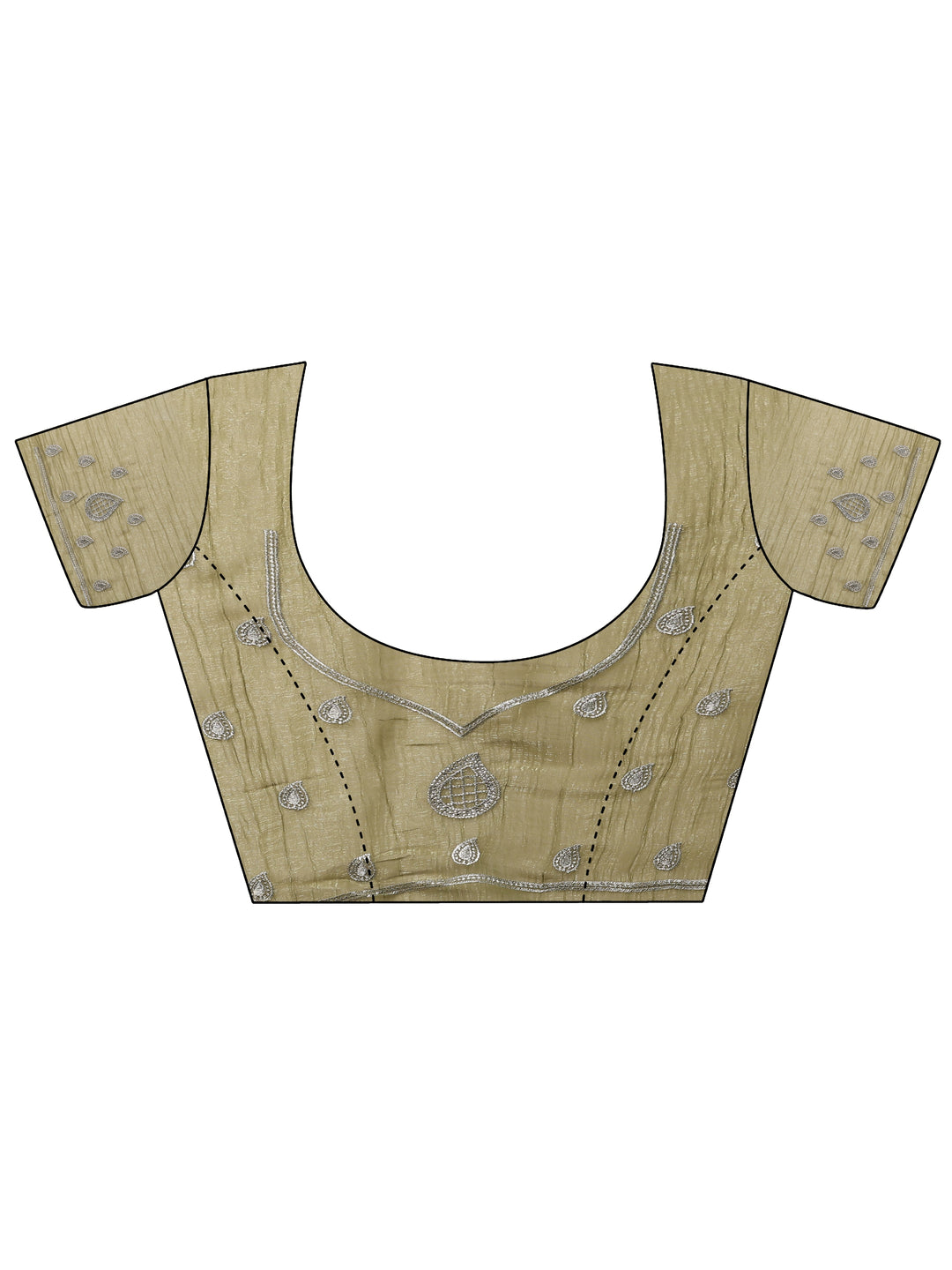 Green Embroidered Organza Saree With Unstitched Blouse Piece