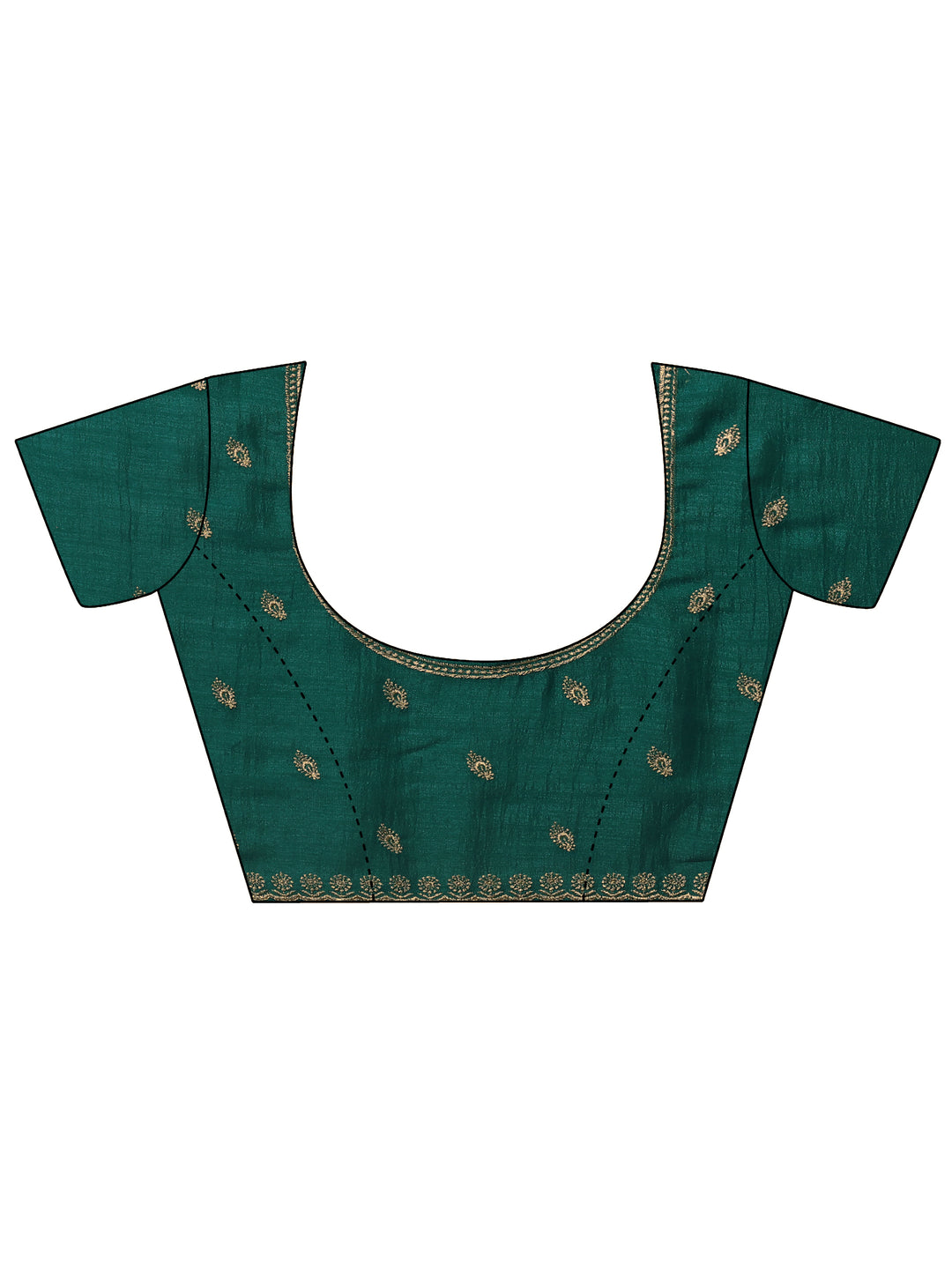 Green Embellished Silk Blend Saree With Unstitched Blouse Piece