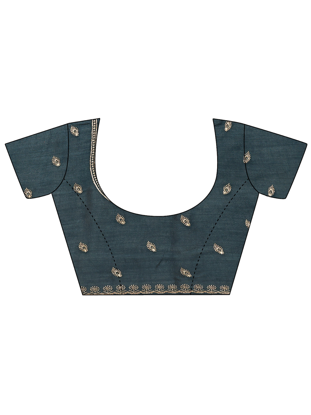 Green Embellished Silk Blend Saree With Unstitched Blouse Piece