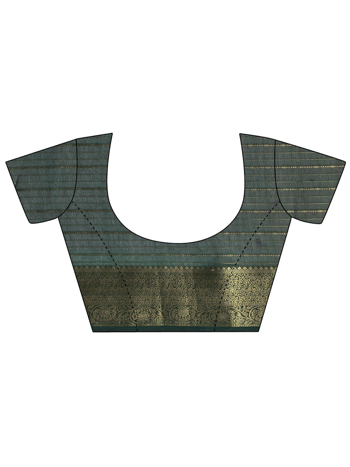 Mustard Woven Design Silk Blend Saree With Unstitched Blouse Piece