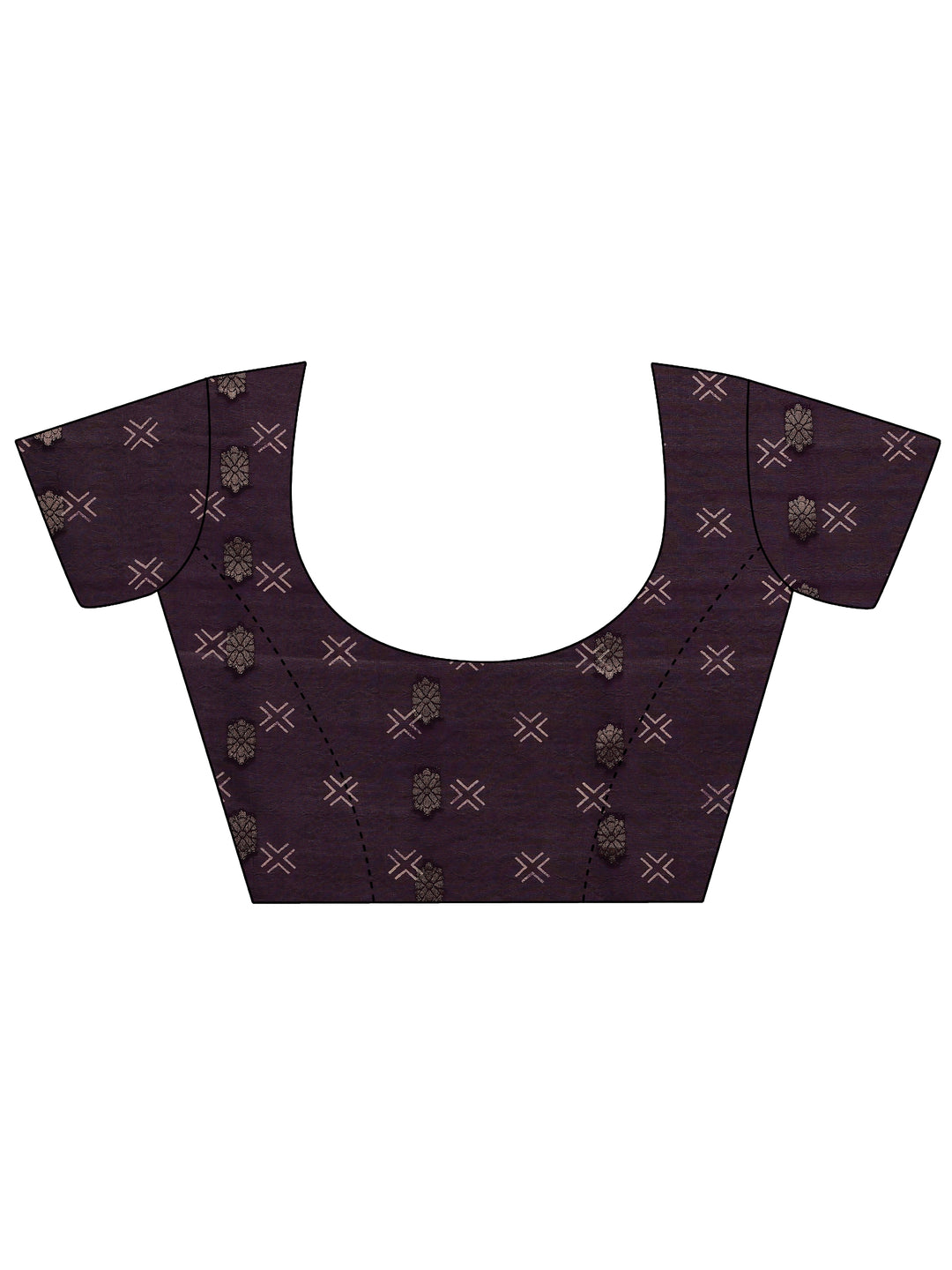 Purple Woven Design Silk Blend Saree With Unstitched Blouse Piece