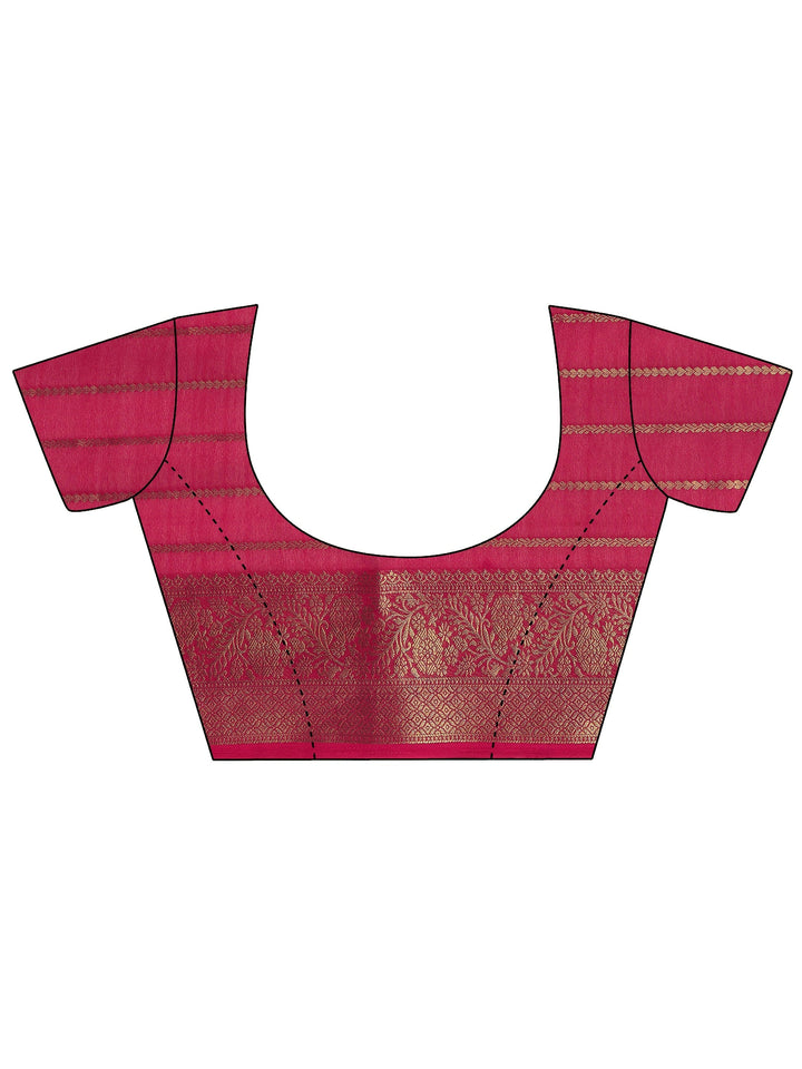 Orange Woven Design Silk Blend Saree With Unstitched Blouse Piece