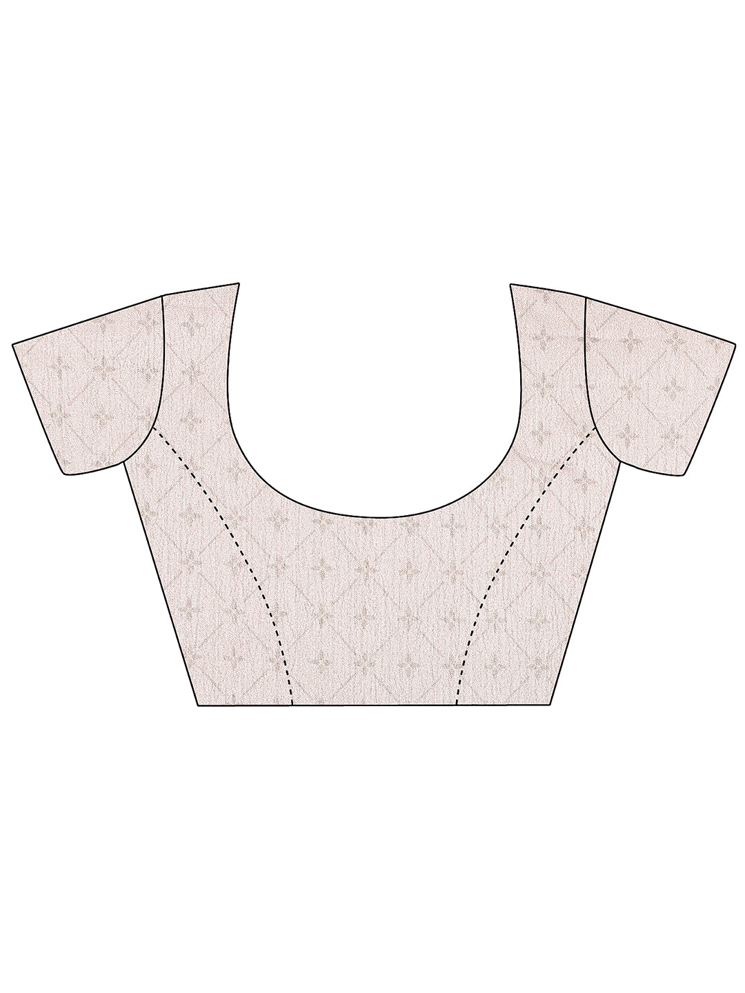 Off White Printed Silk Blend Saree With Unstitched Blouse Piece