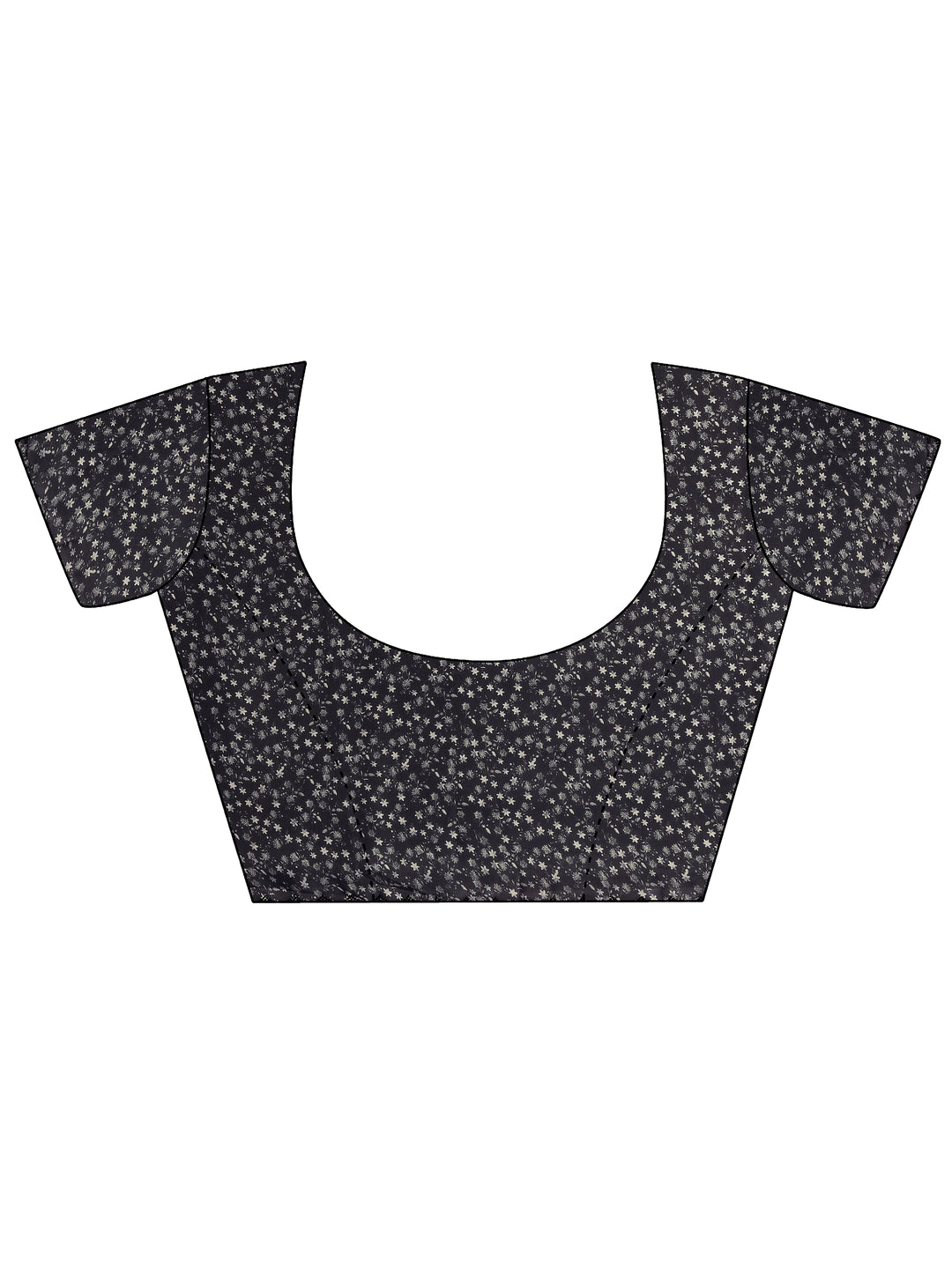 Grey Printed Silk Blend Saree With Unstitched Blouse Piece