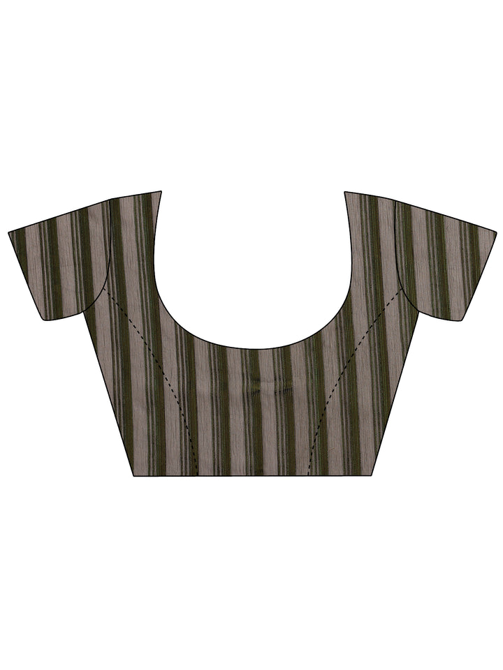 Green Woven Design Chinon Saree With Unstitched Blouse Piece