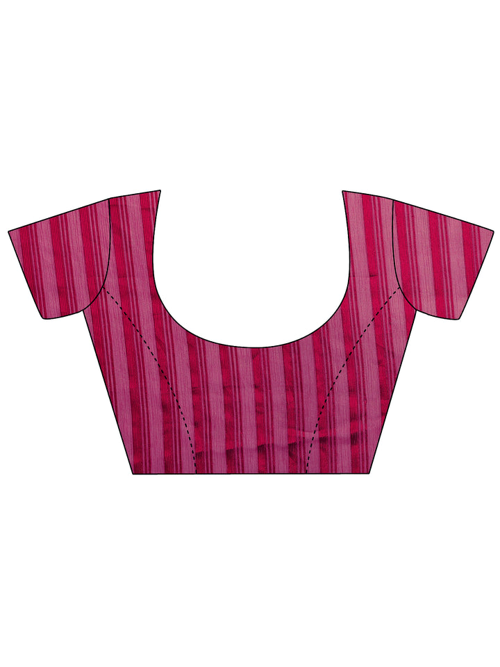 Pink Woven Design Chinon Saree With Unstitched Blouse Piece