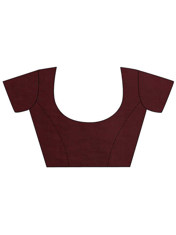 Maroon Embellished Organza Saree With Unstitched Blouse Piece