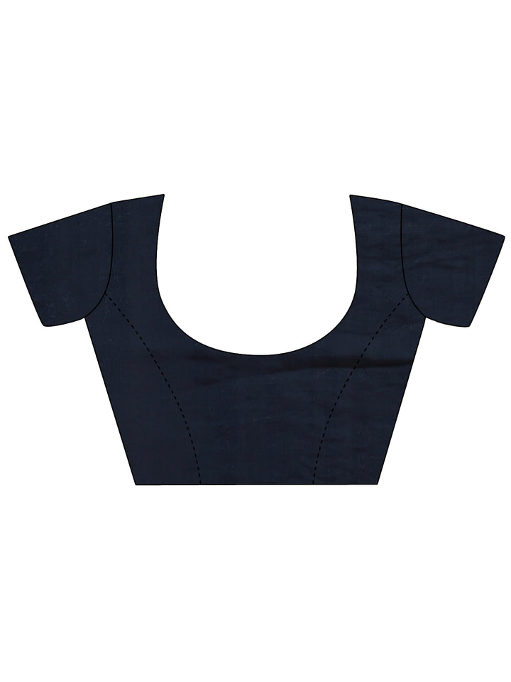 Blue Embellished Organza Saree With Unstitched Blouse Piece