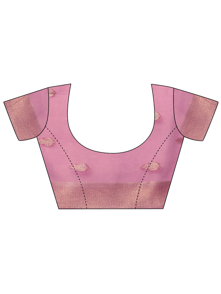 Multi Printed Organza Saree With Unstitched Blouse Piece