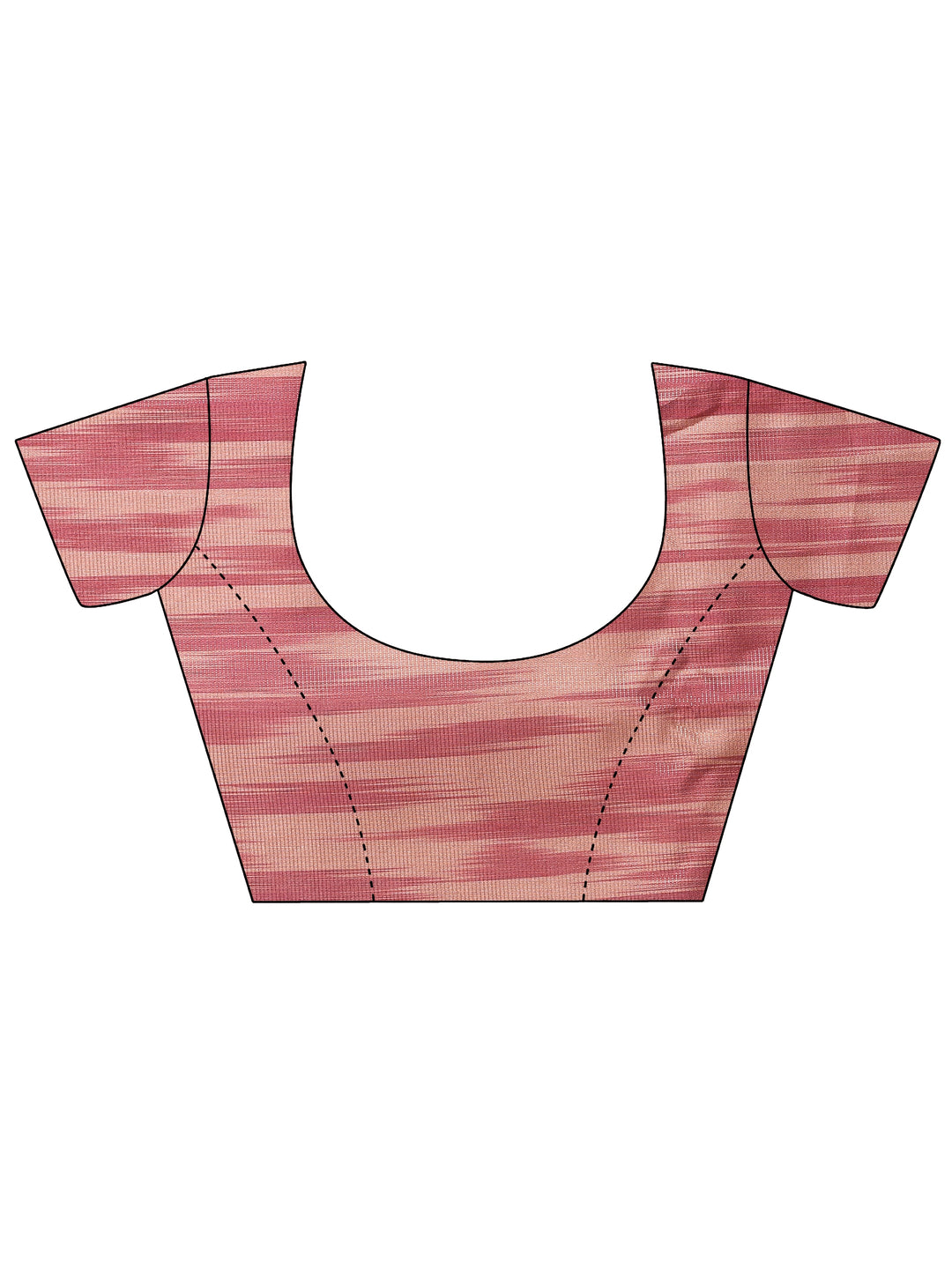 Peach Printed Silk Blend Saree With Unstitched Blouse Piece