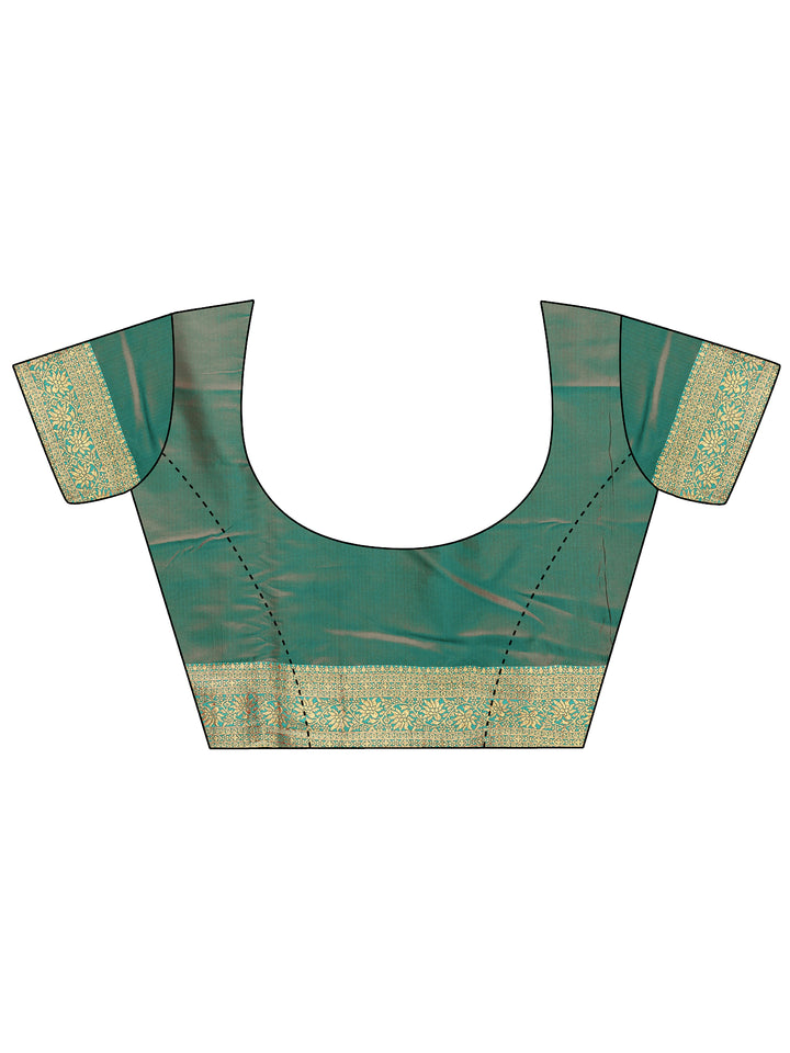 Red Woven Design Silk Blend Saree With Unstitched Blouse Piece