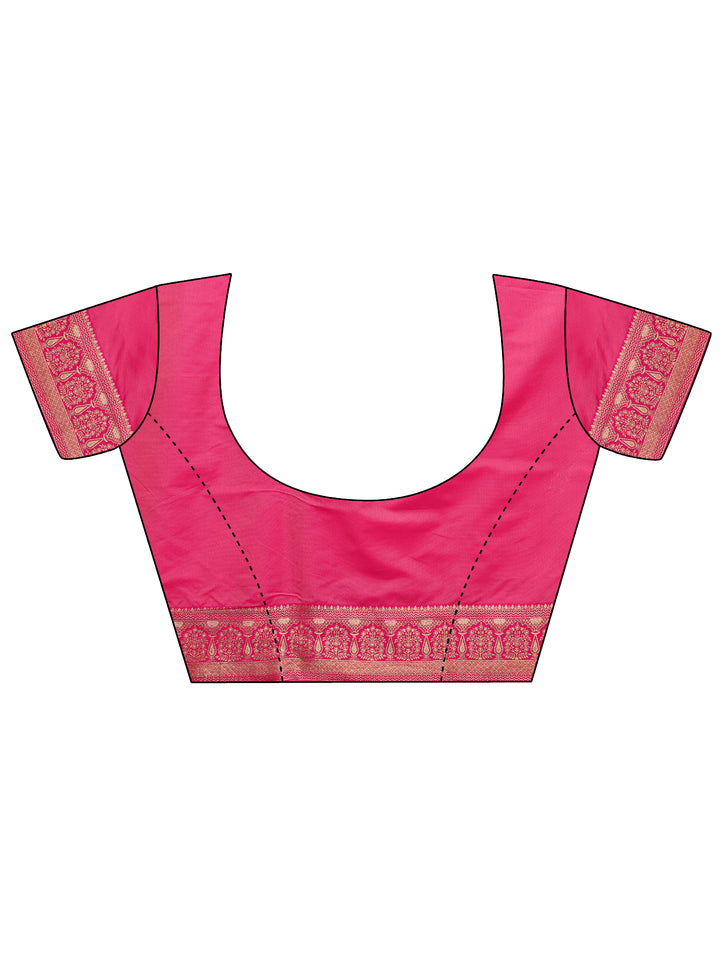 Gold Woven Design Silk Blend Saree With Unstitched Blouse Piece