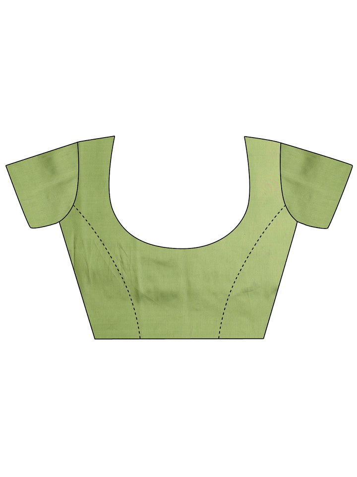 Green Woven Design Silk Blend Saree With Unstitched Blouse Piece