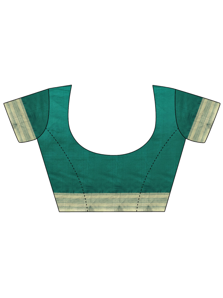 Green Woven Design Silk Blend Saree With Unstitched Blouse Piece