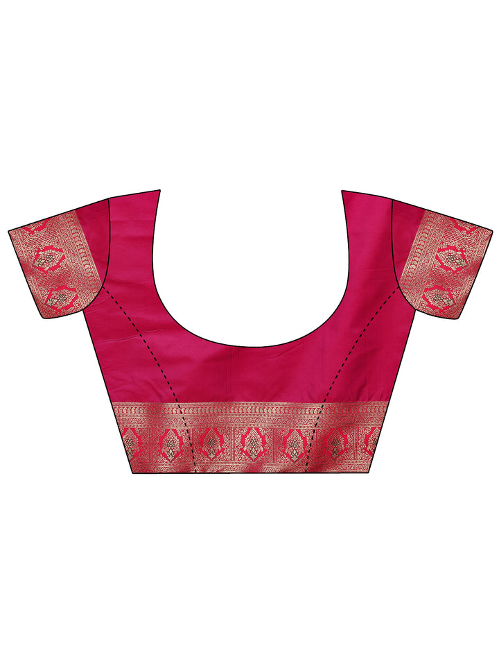 Green Woven Design Silk Blend Saree With Unstitched Blouse Piece