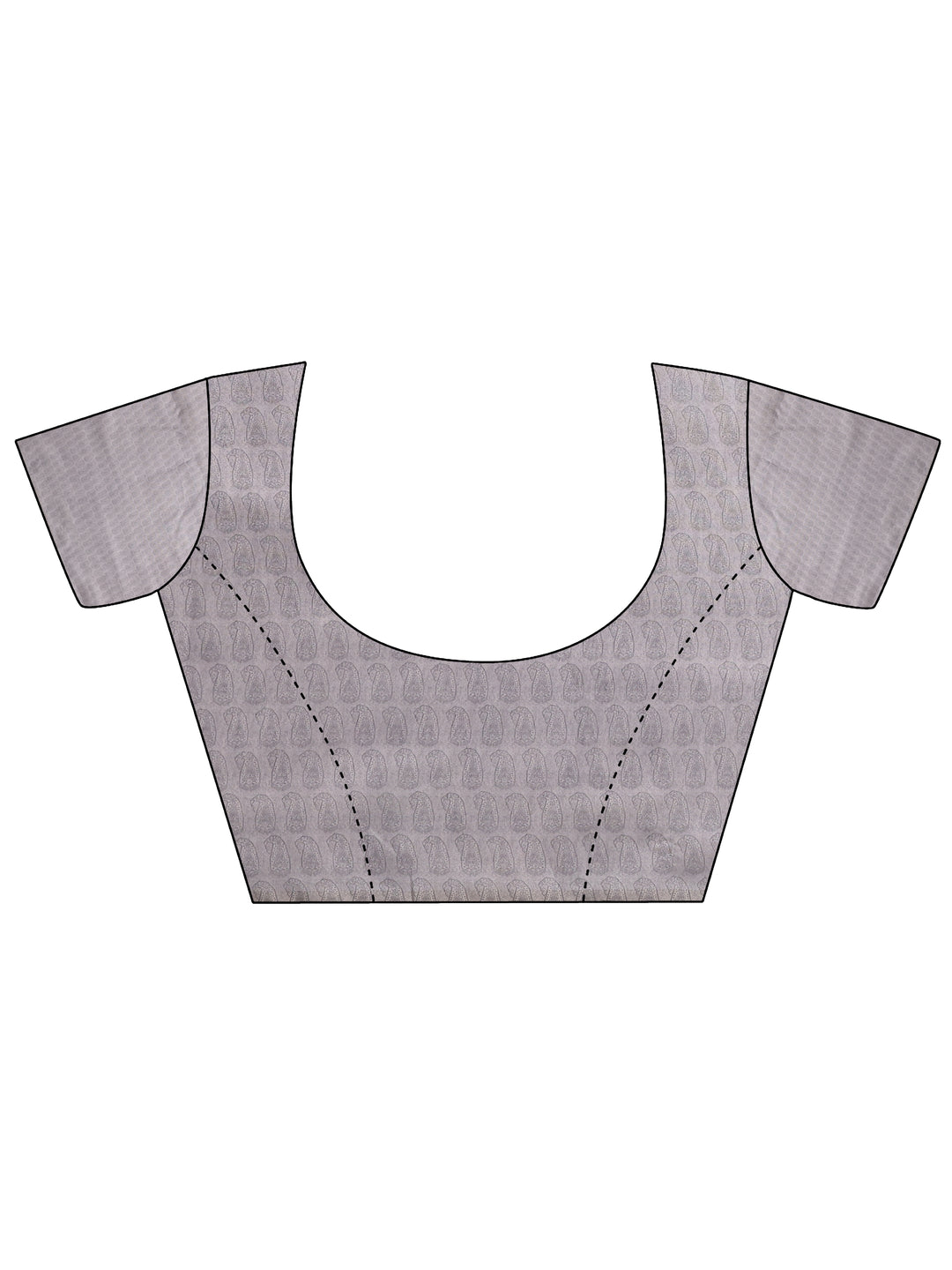 Grey Printed Silk Blend Saree With Unstitched Blouse Piece