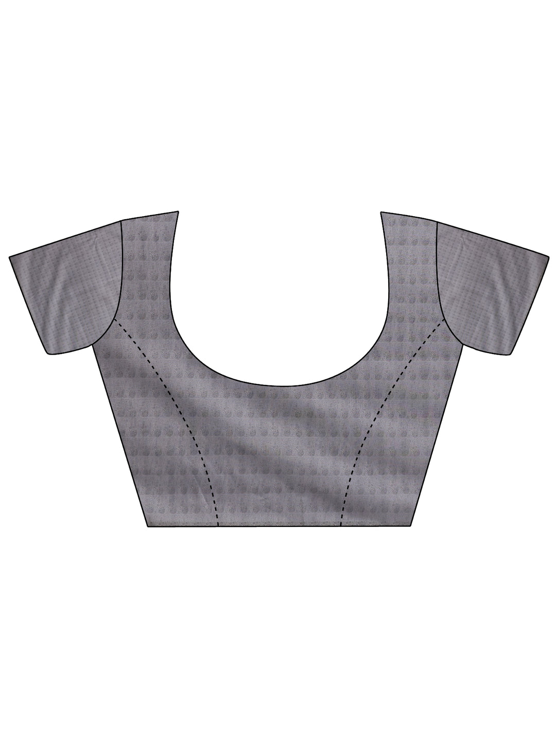 Grey Printed Silk Blend Saree With Unstitched Blouse Piece