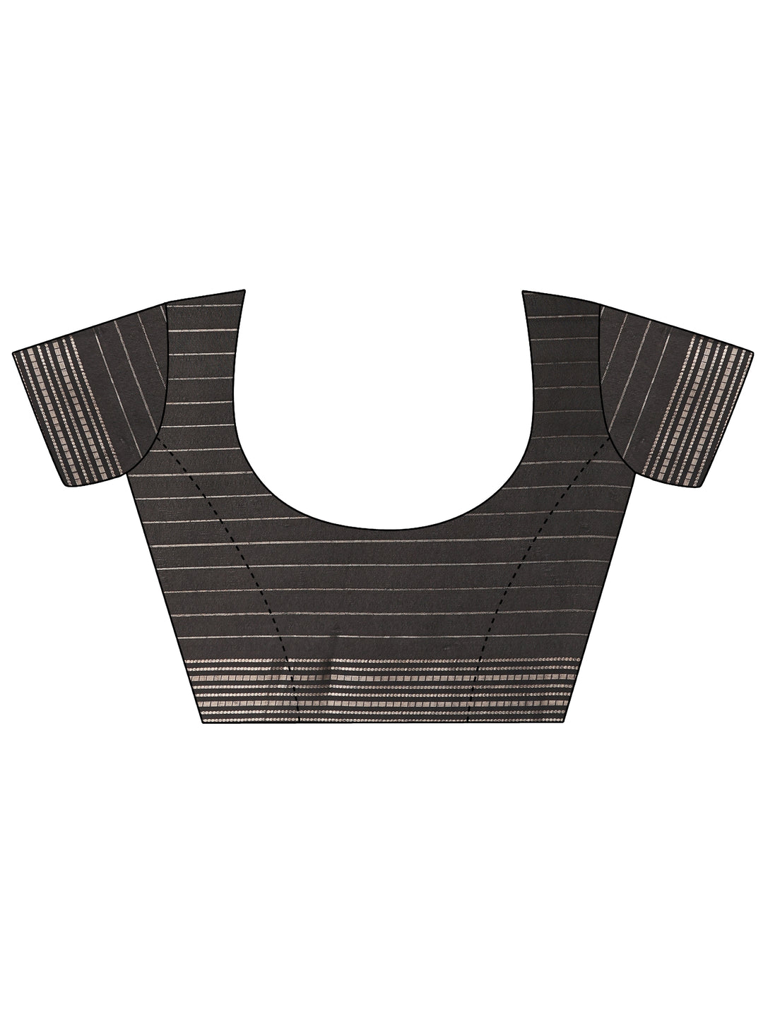 Black Printed Silk Blend Saree With Unstitched Blouse Piece