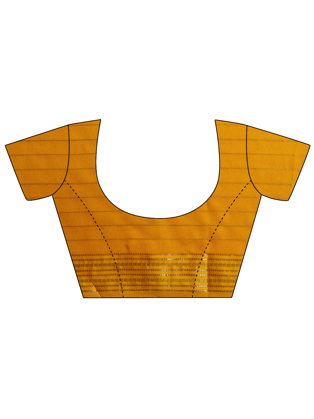 Mustard Printed Silk Blend Saree With Unstitched Blouse Piece