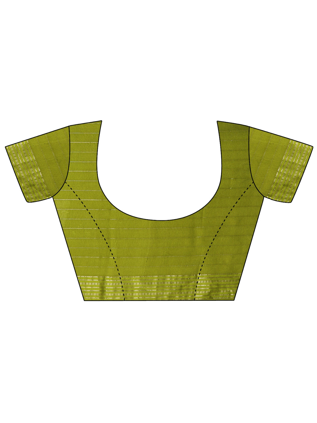 Green Printed Silk Blend Saree With Unstitched Blouse Piece