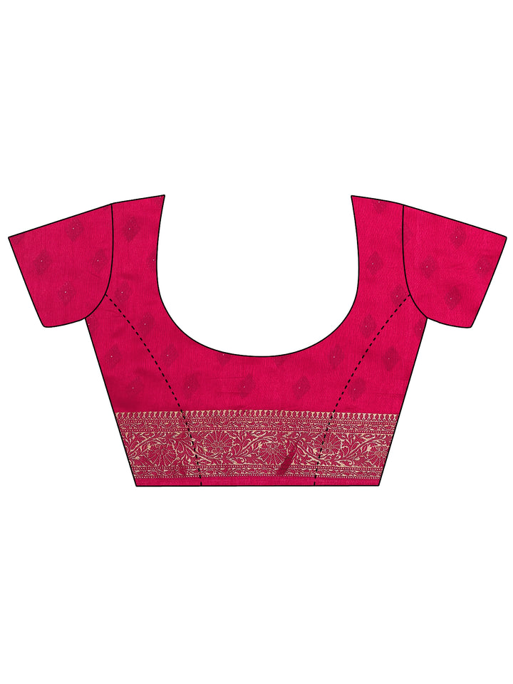 Teal Printed Silk Blend Saree With Unstitched Blouse Piece