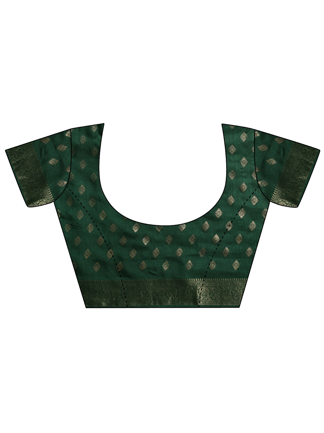 Red Printed Silk Blend Saree With Unstitched Blouse Piece