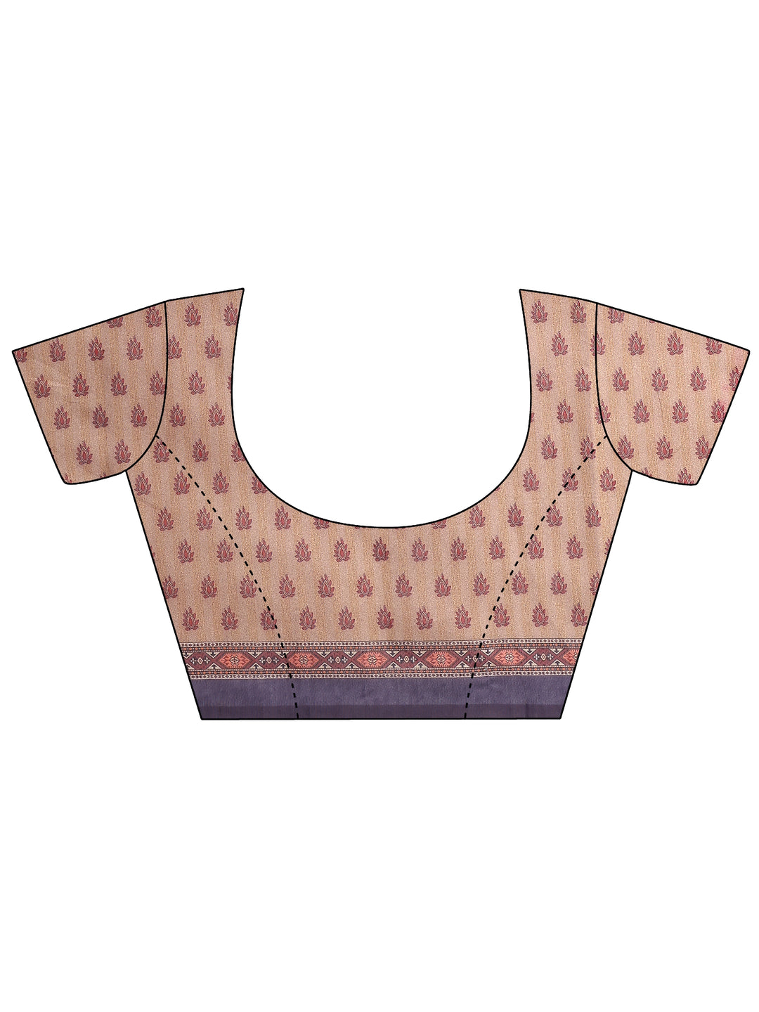 Mauve Printed Silk Blend Saree With Unstitched Blouse Piece