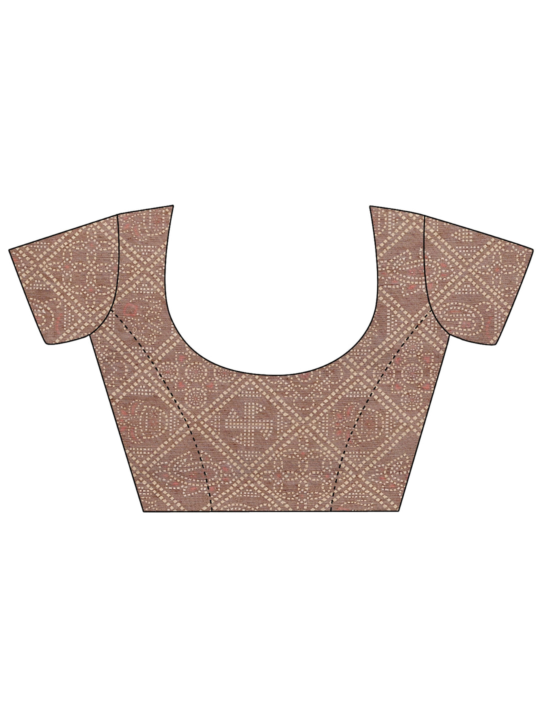 Brown Bandhani Printed Silk Blend Saree With Unstitched Blouse Piece