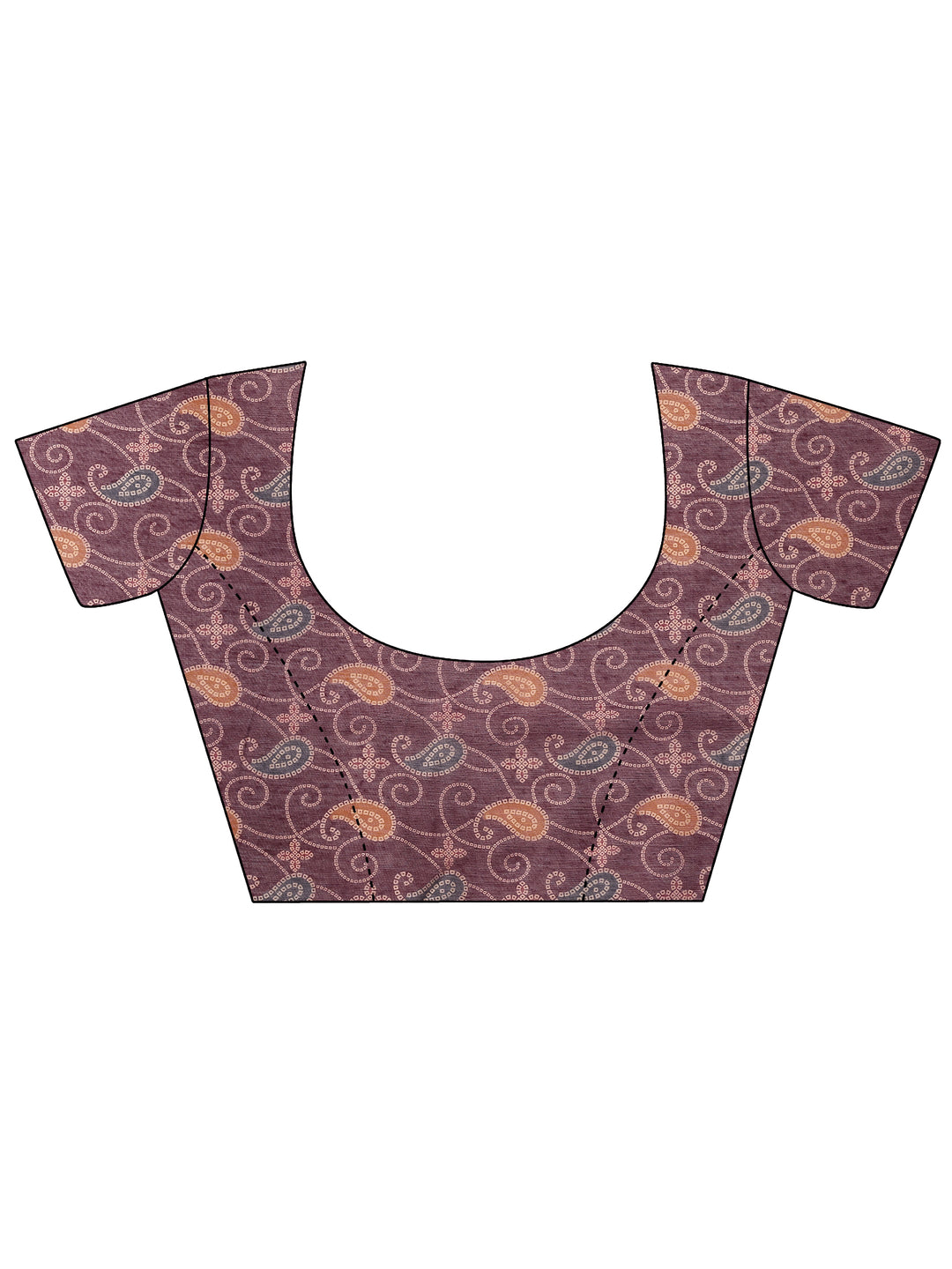 Mauve Bandhani Printed Silk Blend Saree With Unstitched Blouse Piece
