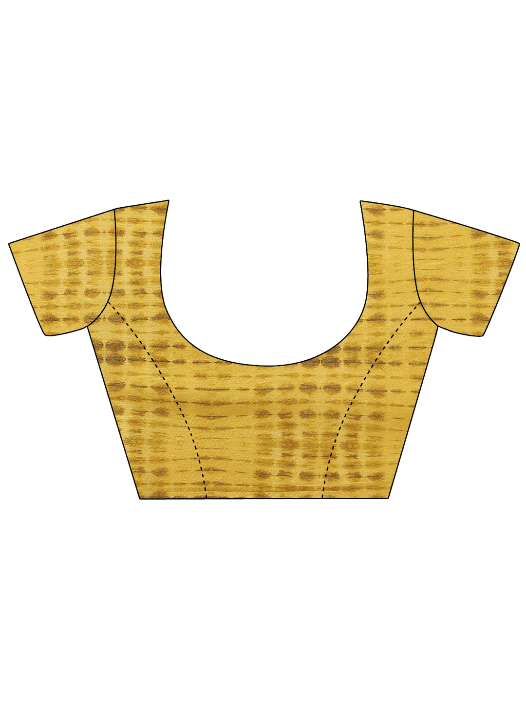 Mustard Printed Silk Blend Saree With Unstitched Blouse Piece